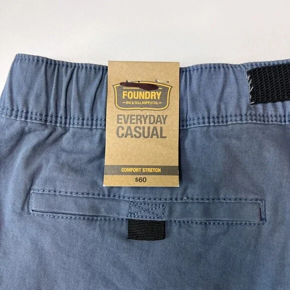 The Foundry Supply Men's Shorts LT Flat Front Buckle Zip Up Vintage Indigo - Picture 4 of 11